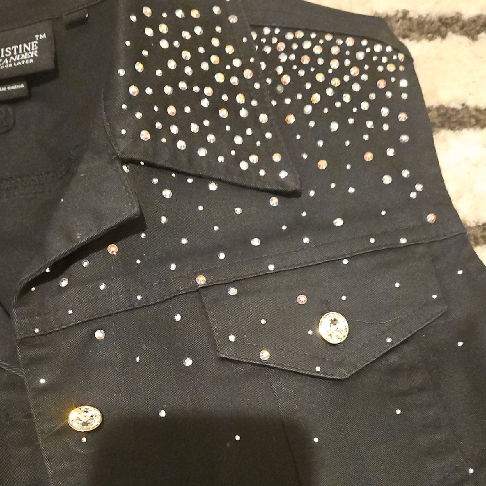 Christine Alexander Black Studded Sleeveless Vest - Picture 4 of 6